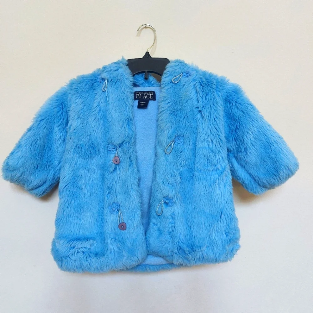 THE CHILDREN'S PLACE Girls 24 Months Beautiful Blue Teddy Coat.